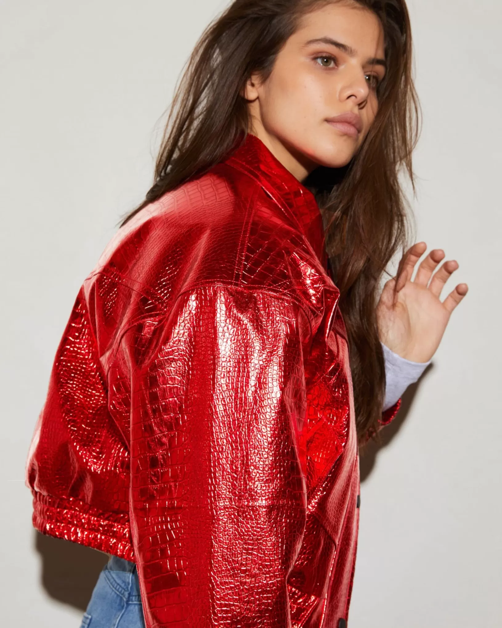 STIEGLITZ Snake Bomber Jacket | Red New